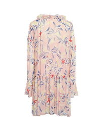 Robe à imprimé tropical en soie - Flamingo