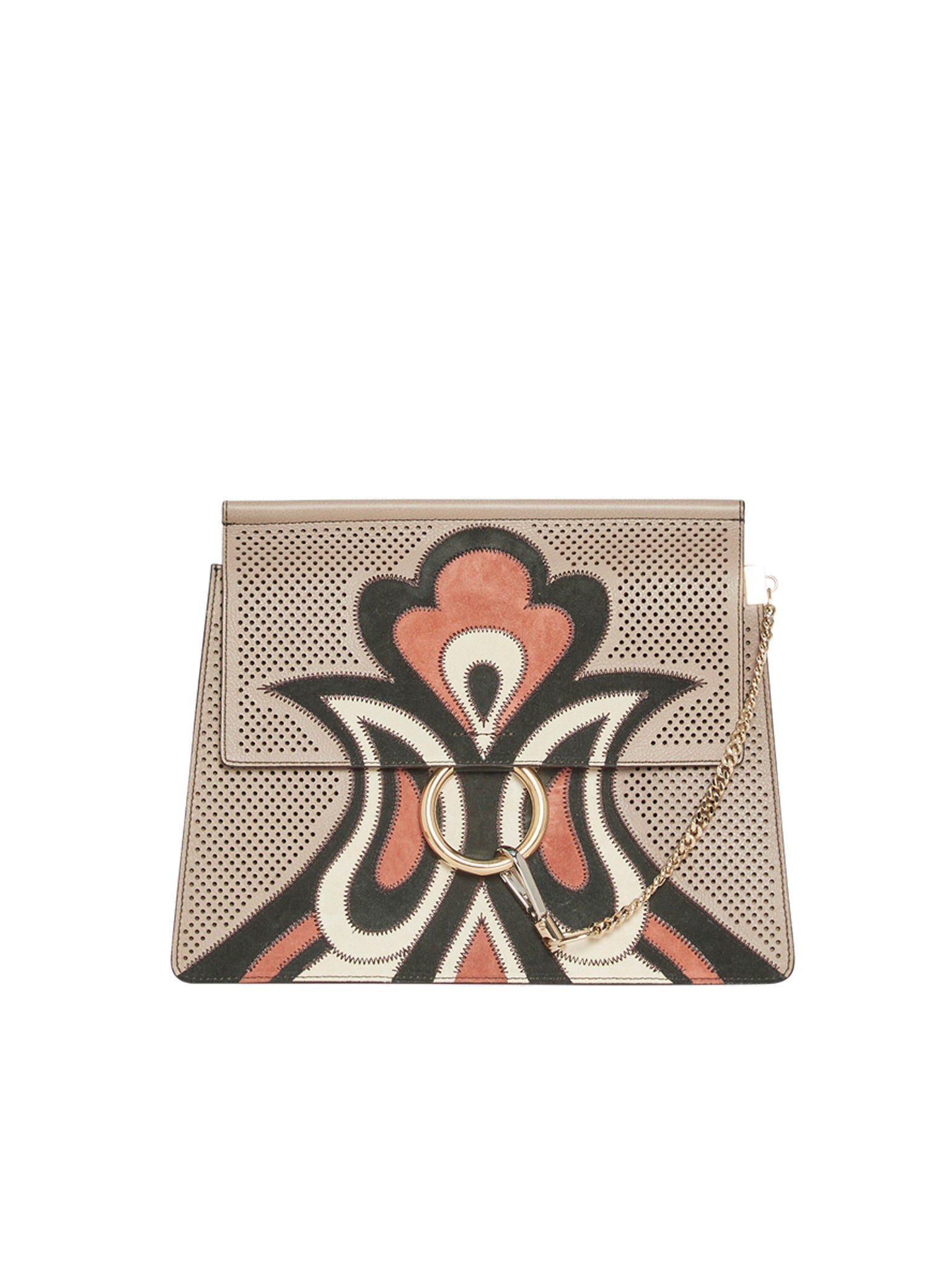 Sac à bandoulière Faye patchwork en cuir - Gris Motty
