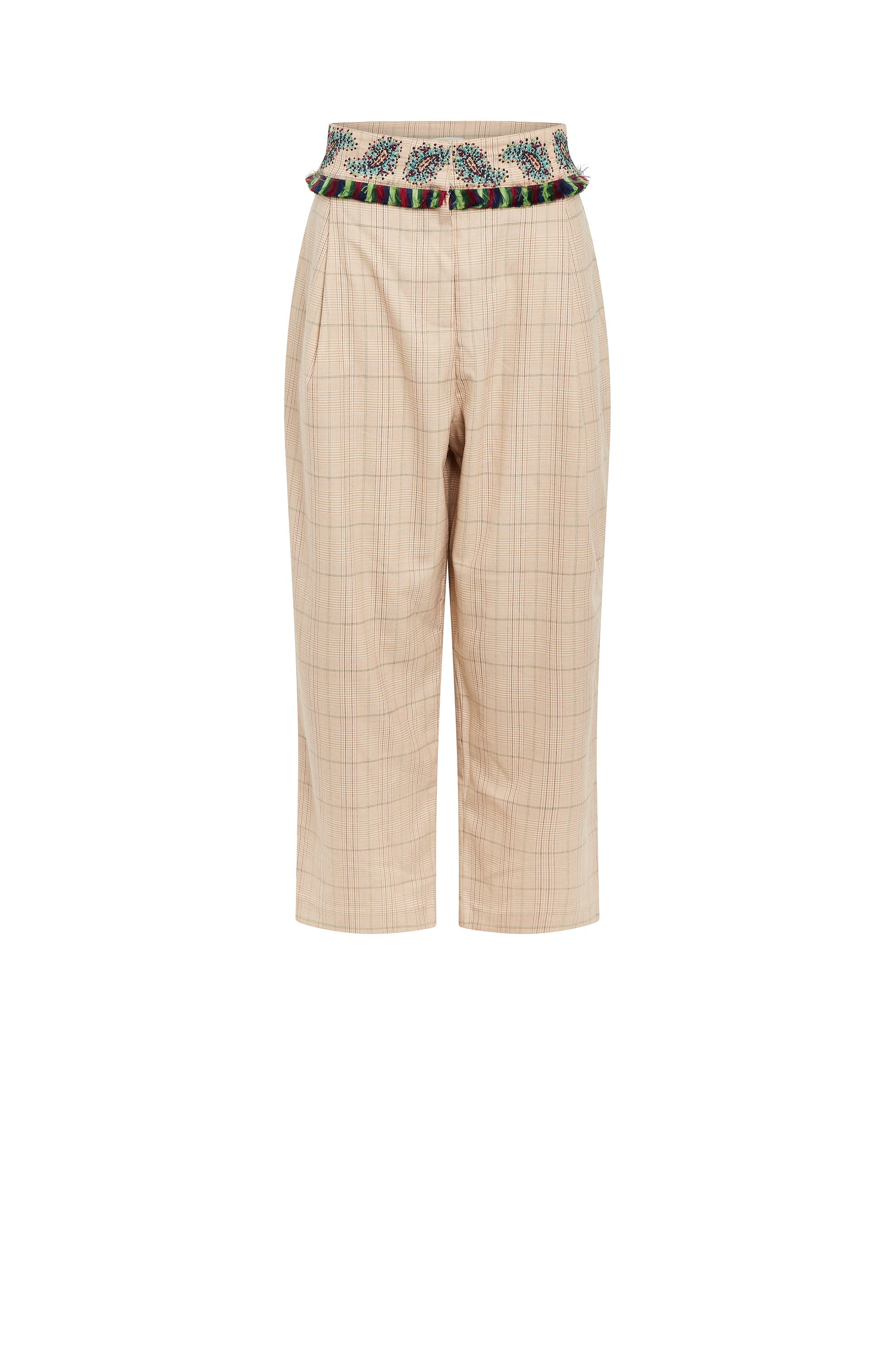 Pantalon Tartan en laine - Camel