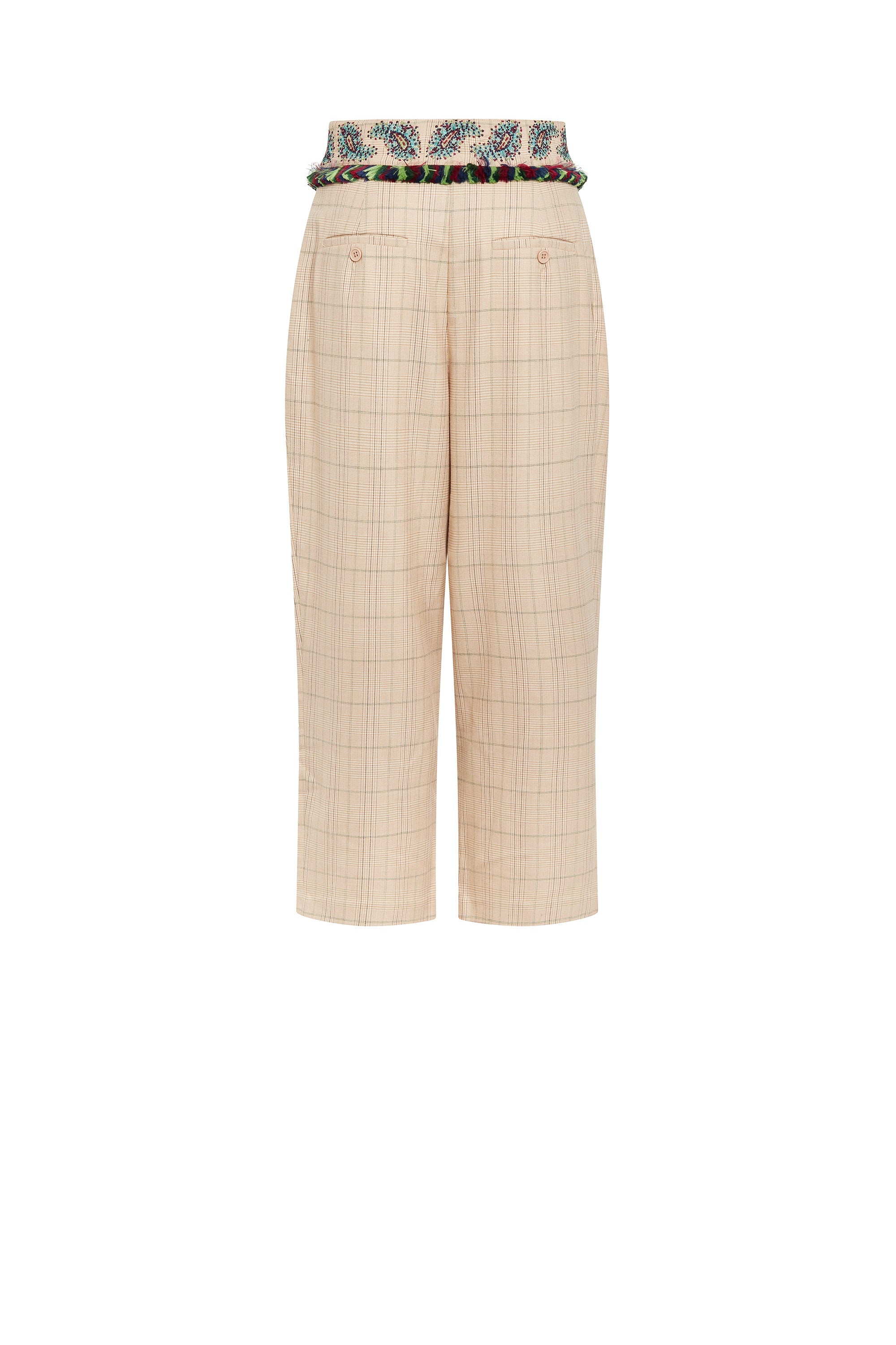 Pantalon Tartan en laine - Camel