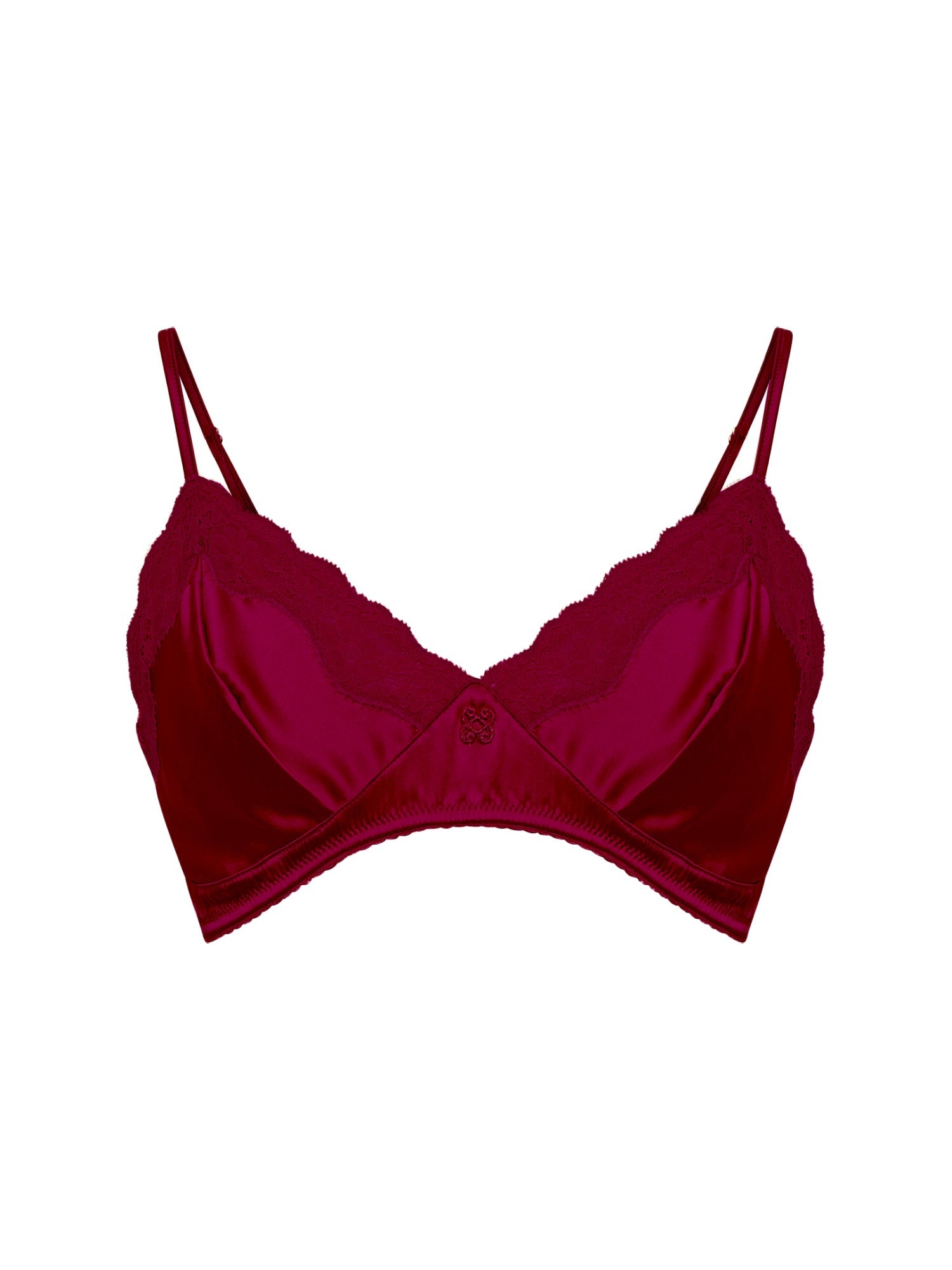 Soutien-gorge triangle Les intemporels en soie - Burgundy & Cuivre