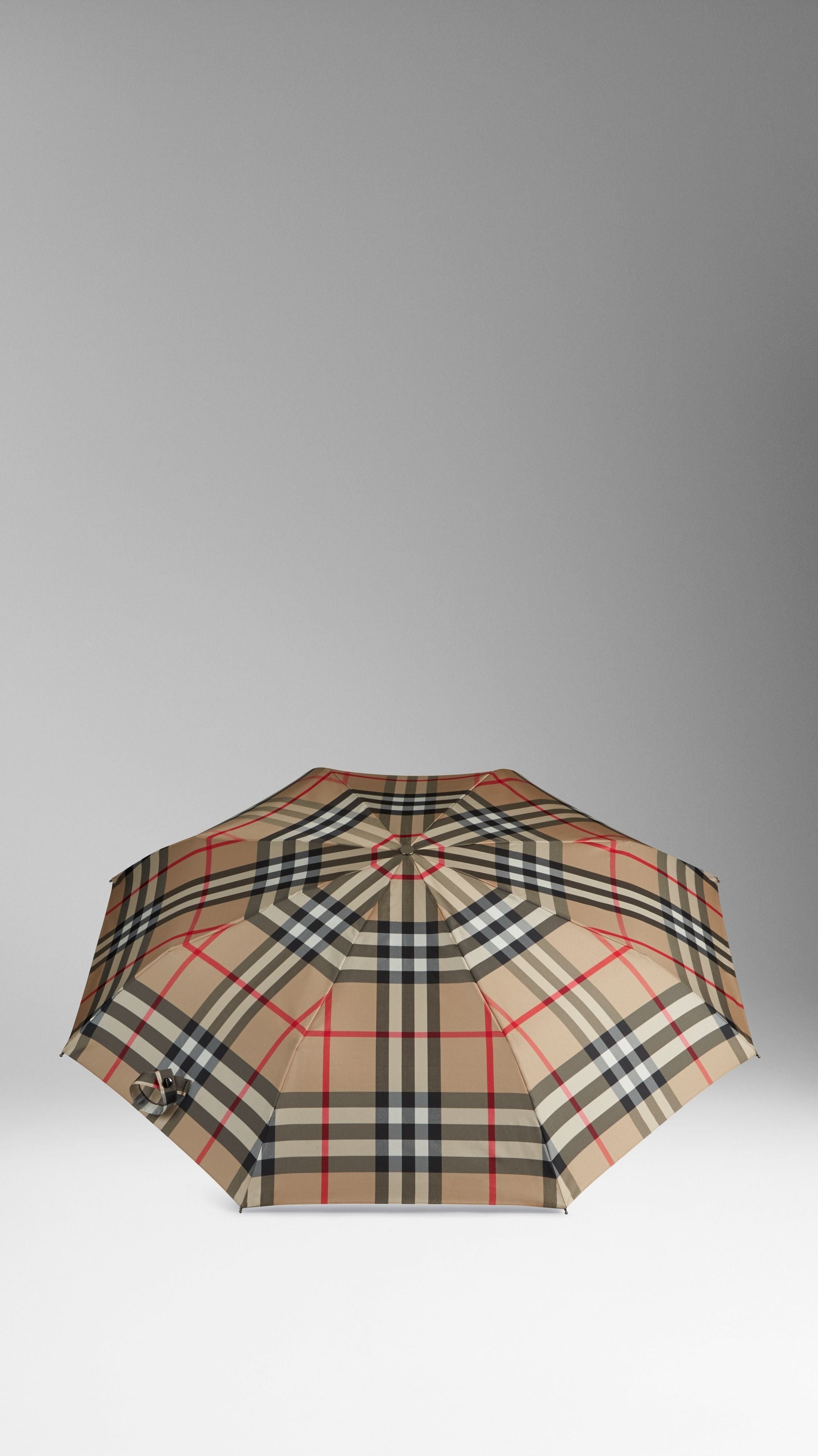 Parapluie télescopique à motif check - Camel Check