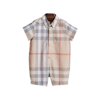 Combinaison en coton à motif Check - Pale Classic Check
