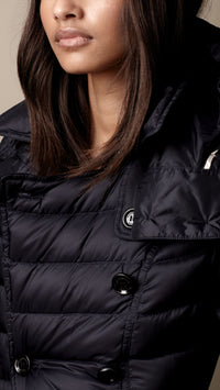 Trench-coat court rembourré en duvet - Ink