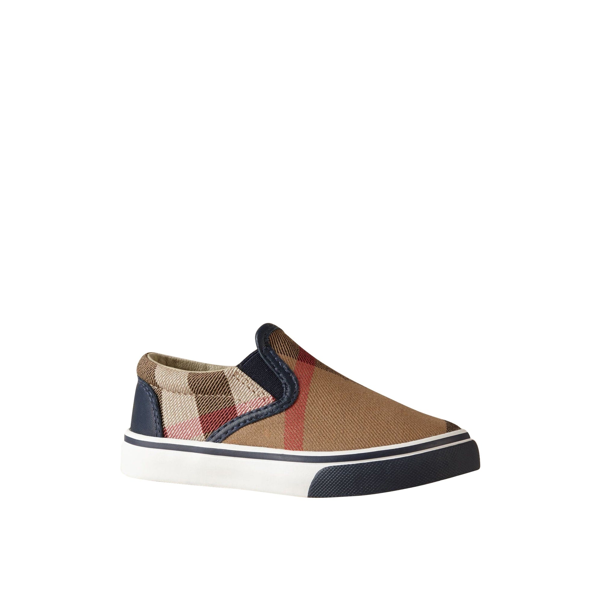 Sneakers sans lacets en cuir à motif House check - Navy