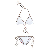 Bikini triangle et bordure Check - White