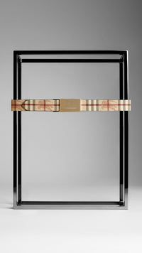 Ceinture en Haymarket à motif check - Black