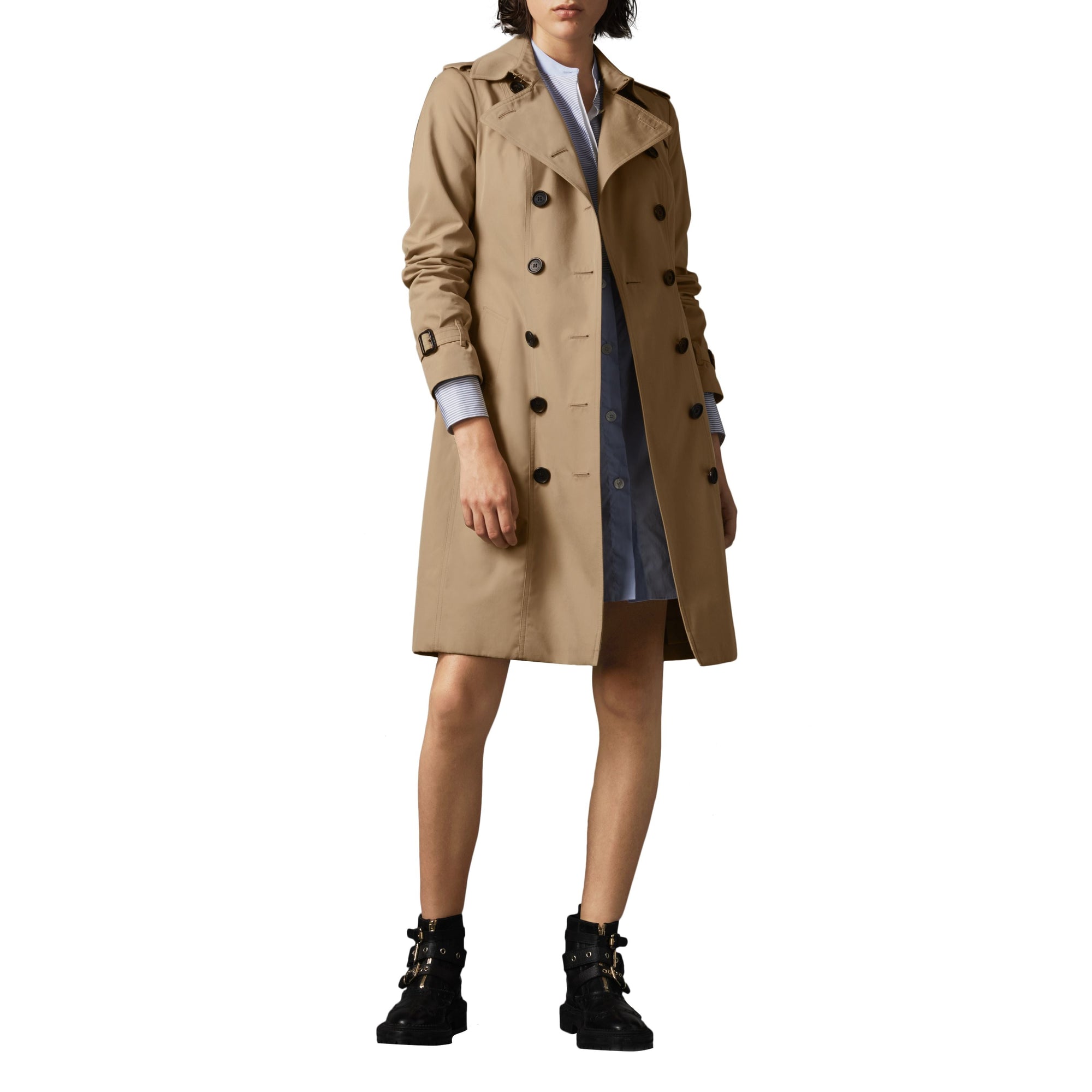 Trench Sandringham long en gabardine - Honey