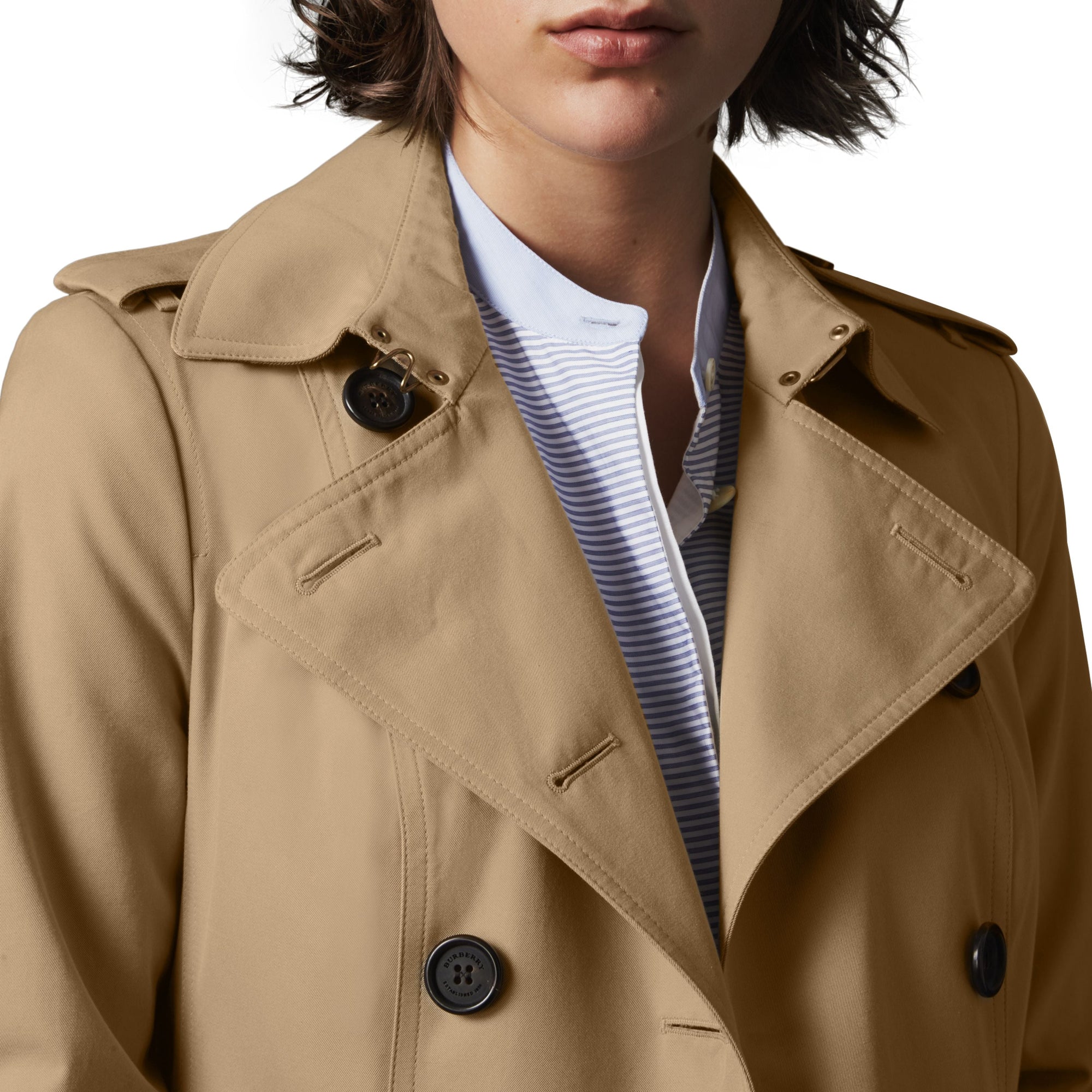 Trench Sandringham long en gabardine - Honey
