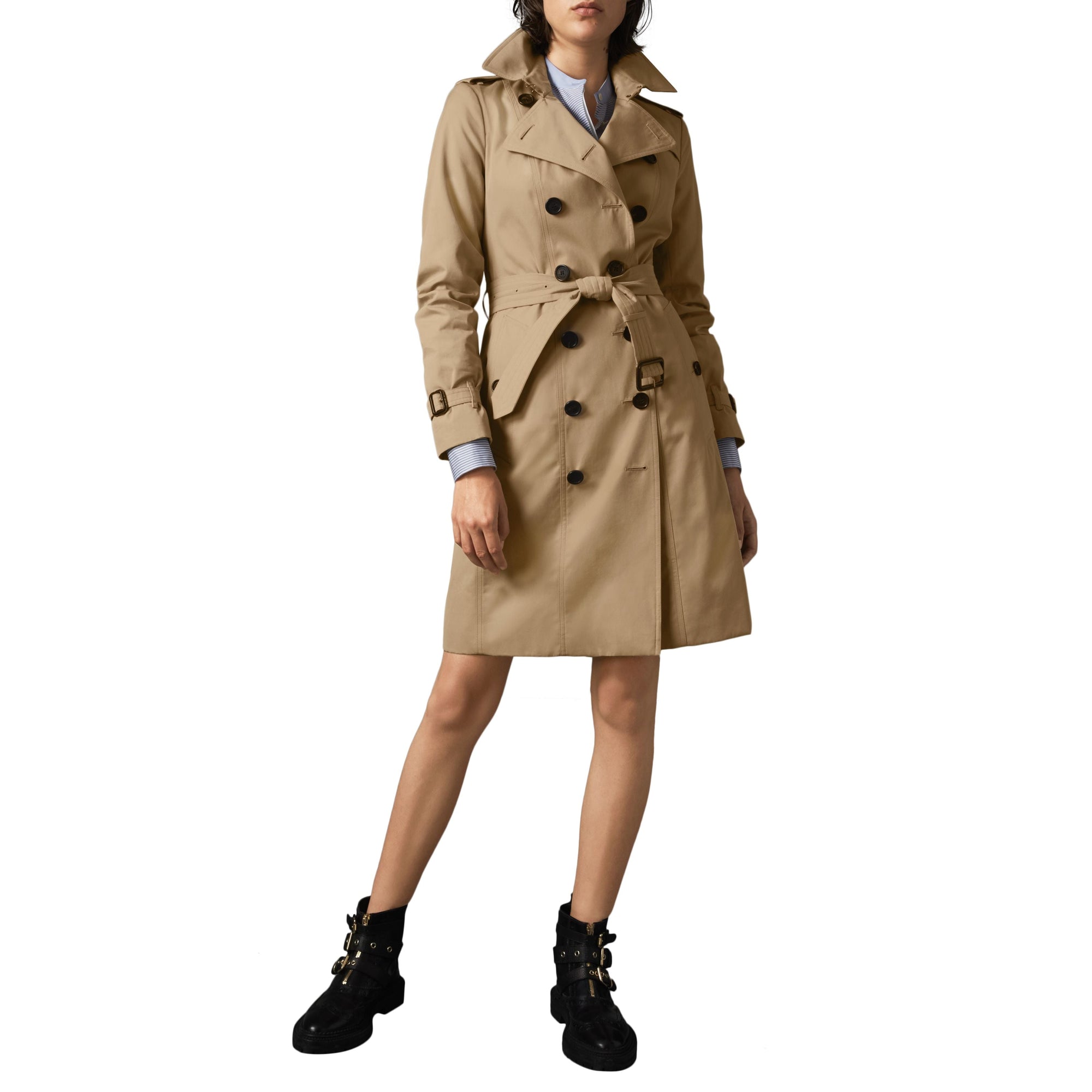 Trench Sandringham long en gabardine - Honey