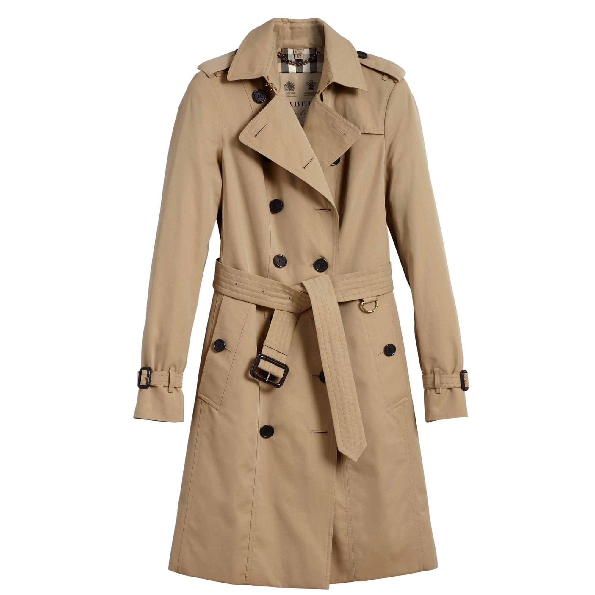 Trench Sandringham long en gabardine - Honey