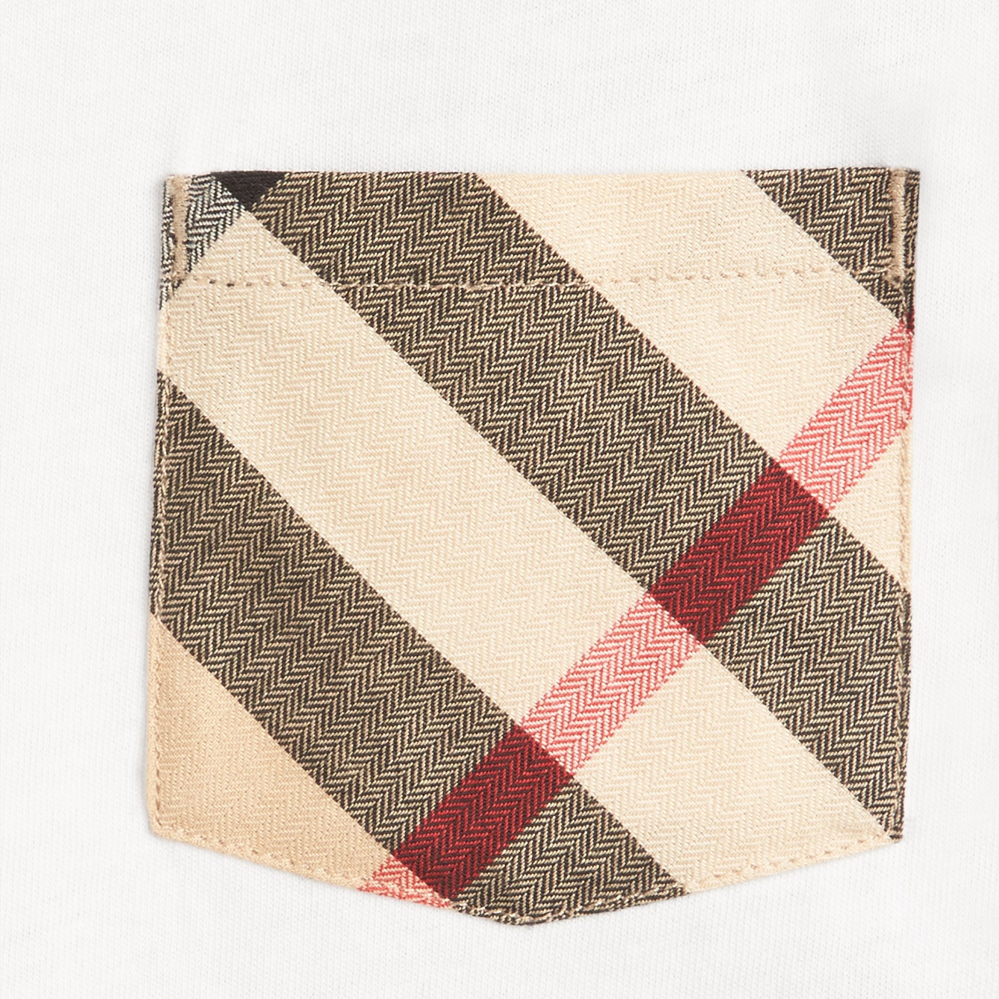 T-shirt en coton avec poche à motif Check - White