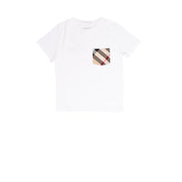 T-shirt en coton avec poche à motif Check - White