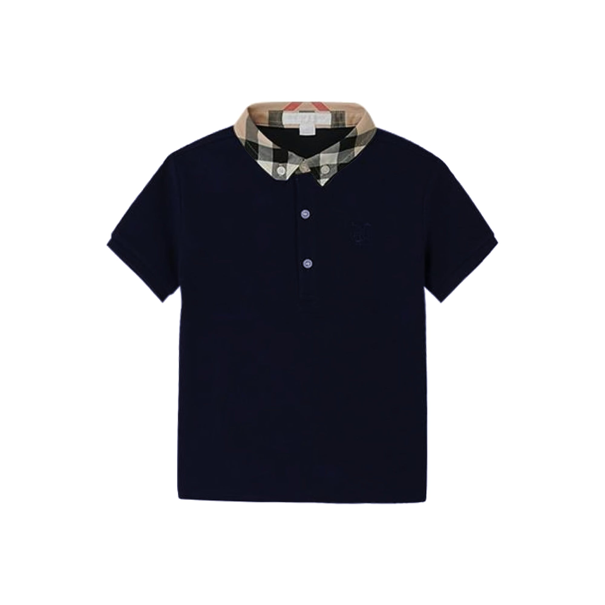 Polo avec col en Check - True Navy