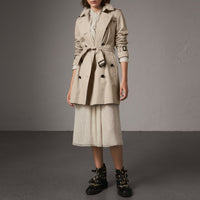 Trench-coat Kensington classique mi-long - Stone