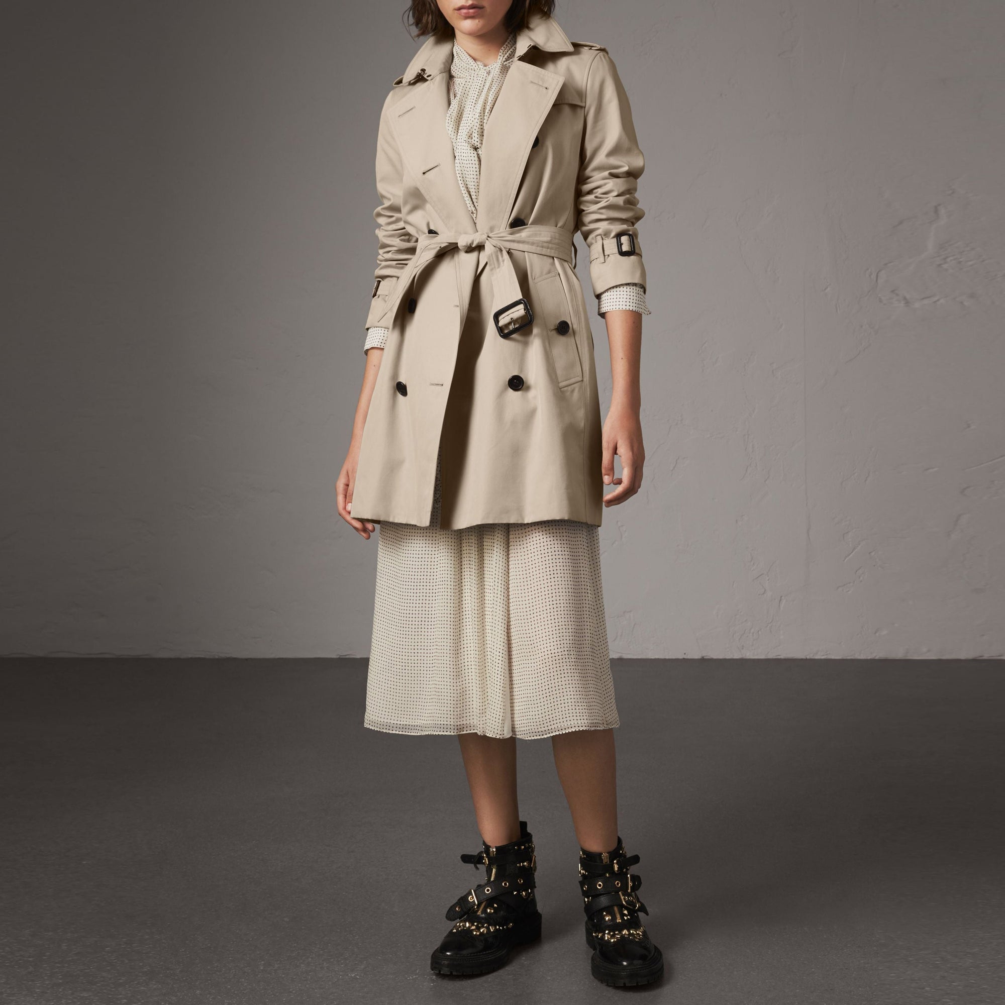 Trench-coat Kensington classique mi-long - Stone