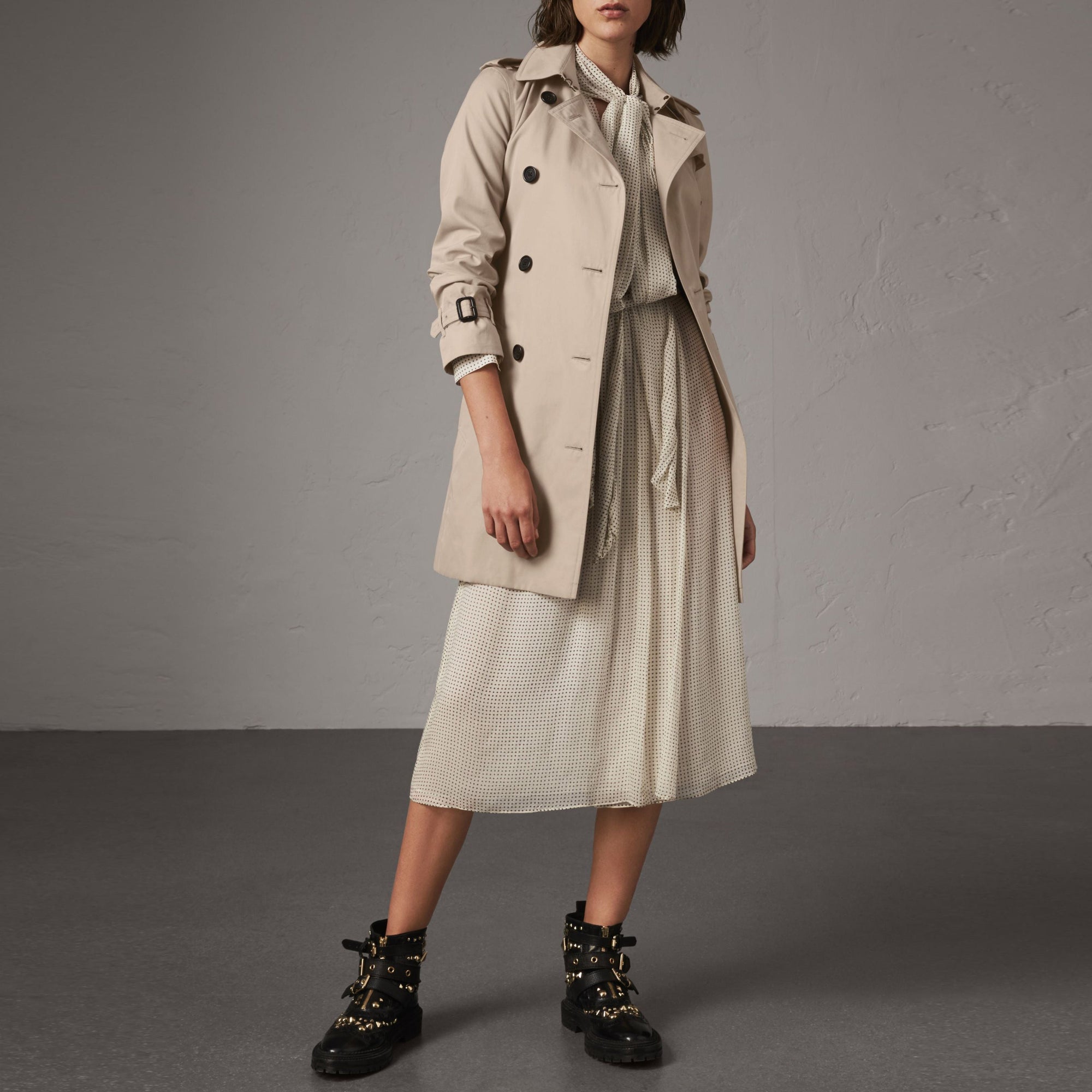Trench-coat Kensington classique mi-long - Stone