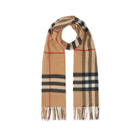 Écharpe en cachemire à motif check classique - Camel Check