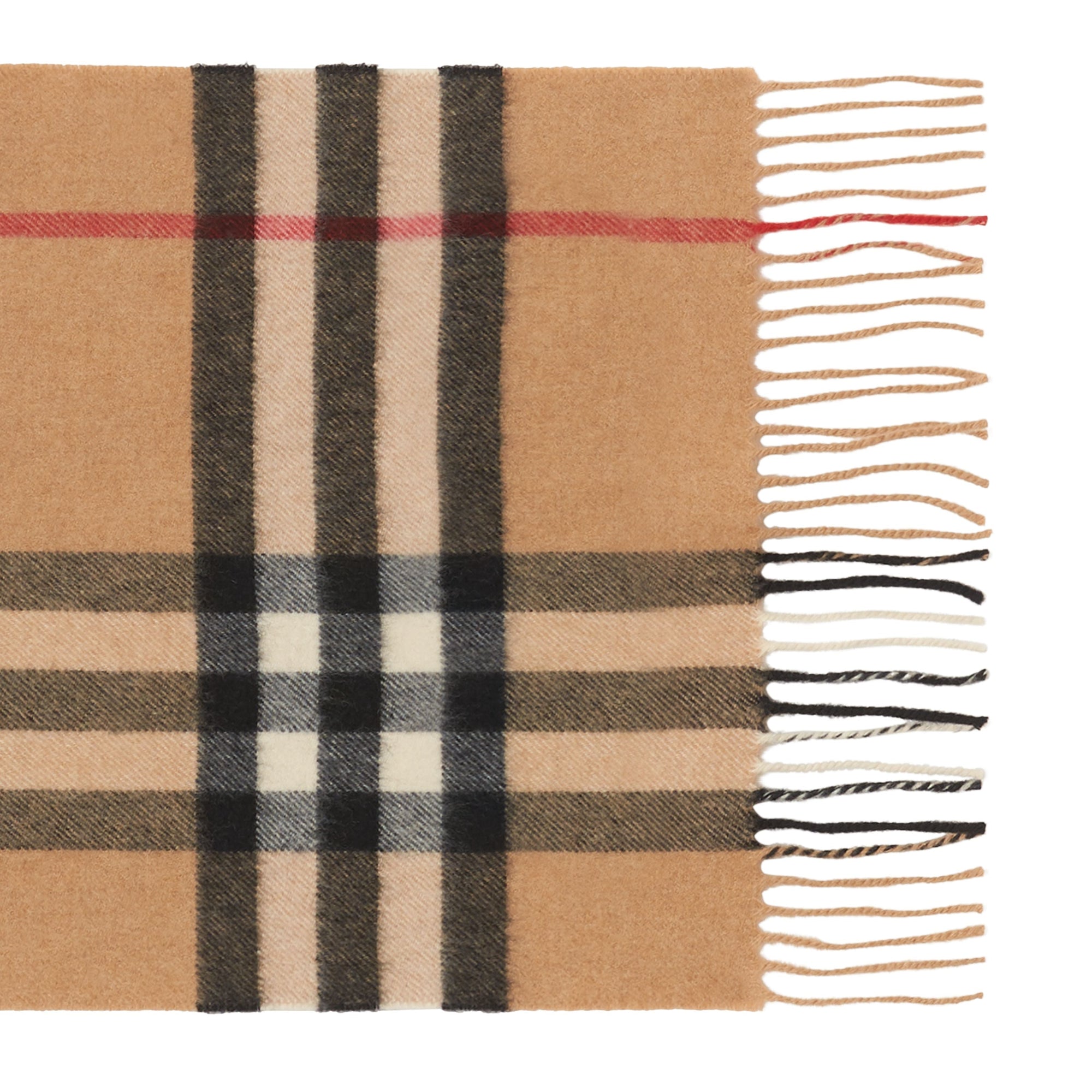 Écharpe en cachemire à motif check classique - Camel Check