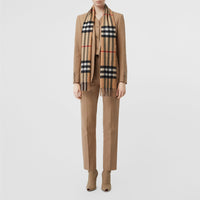 Écharpe en cachemire à motif check classique - Camel Check