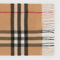 Écharpe en cachemire à motif check classique - Camel Check