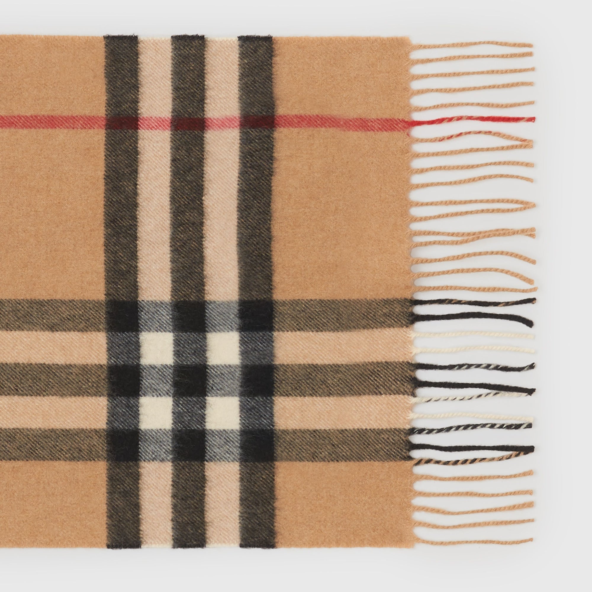 Écharpe en cachemire à motif check classique - Camel Check