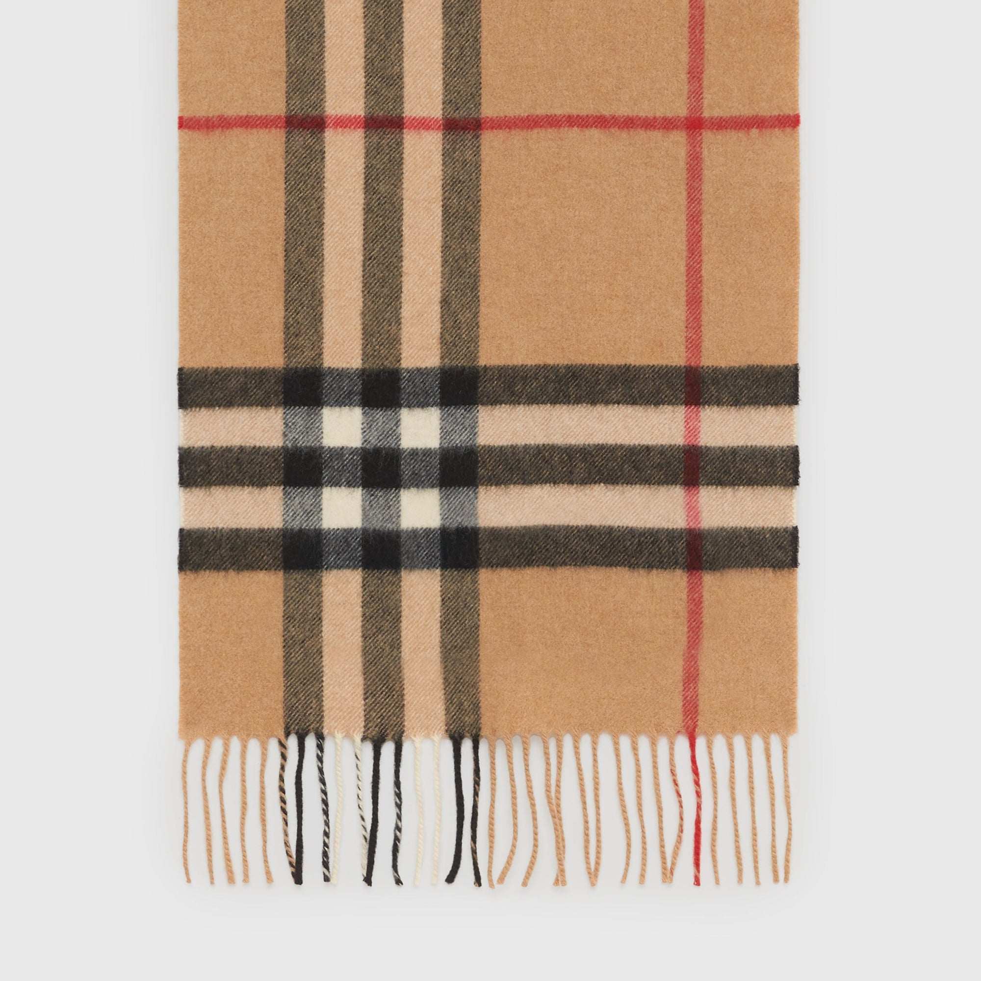 Écharpe en cachemire à motif check classique - Camel Check