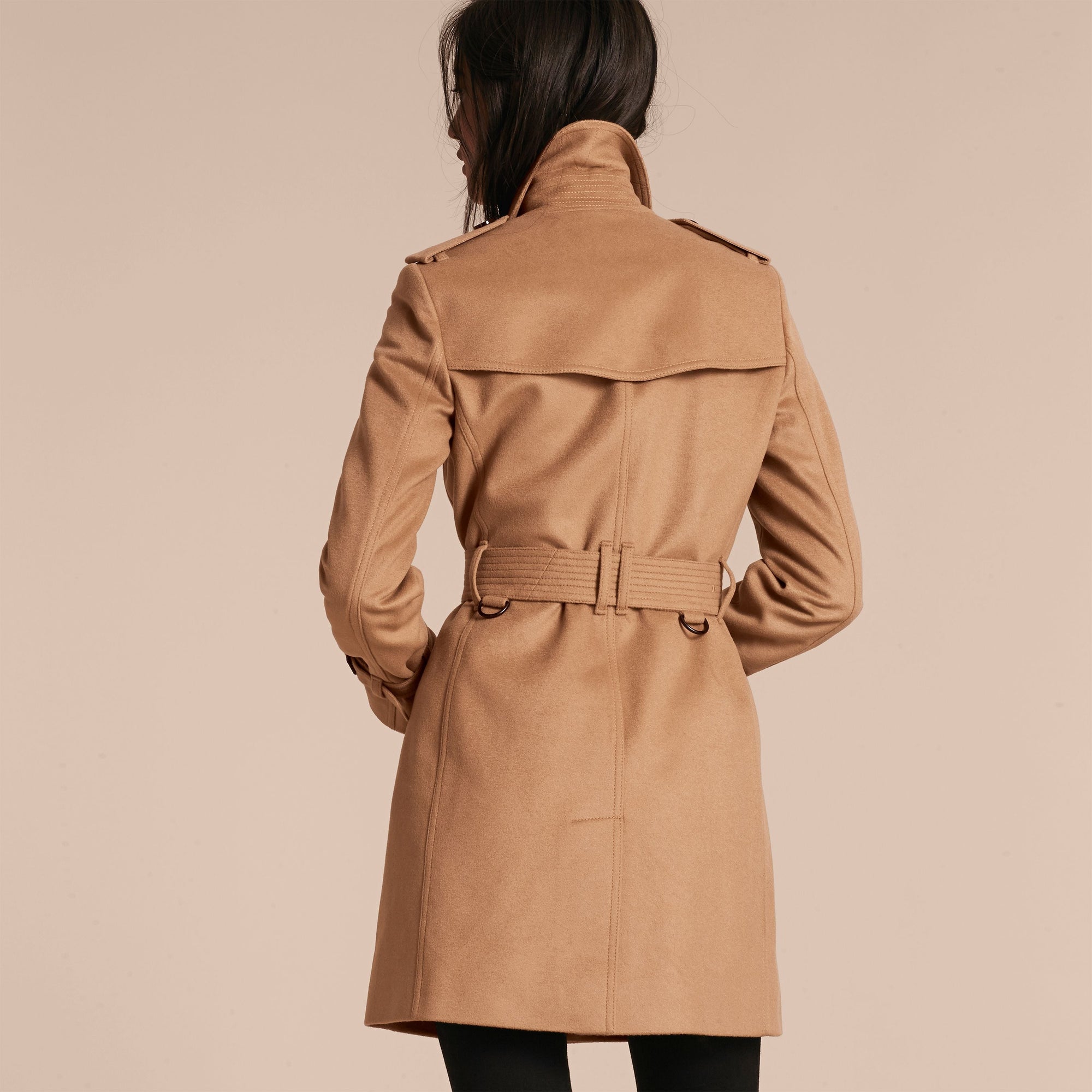 Trench-coat en laine et cachemire - Camel