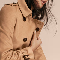 Trench-coat en laine et cachemire - Camel