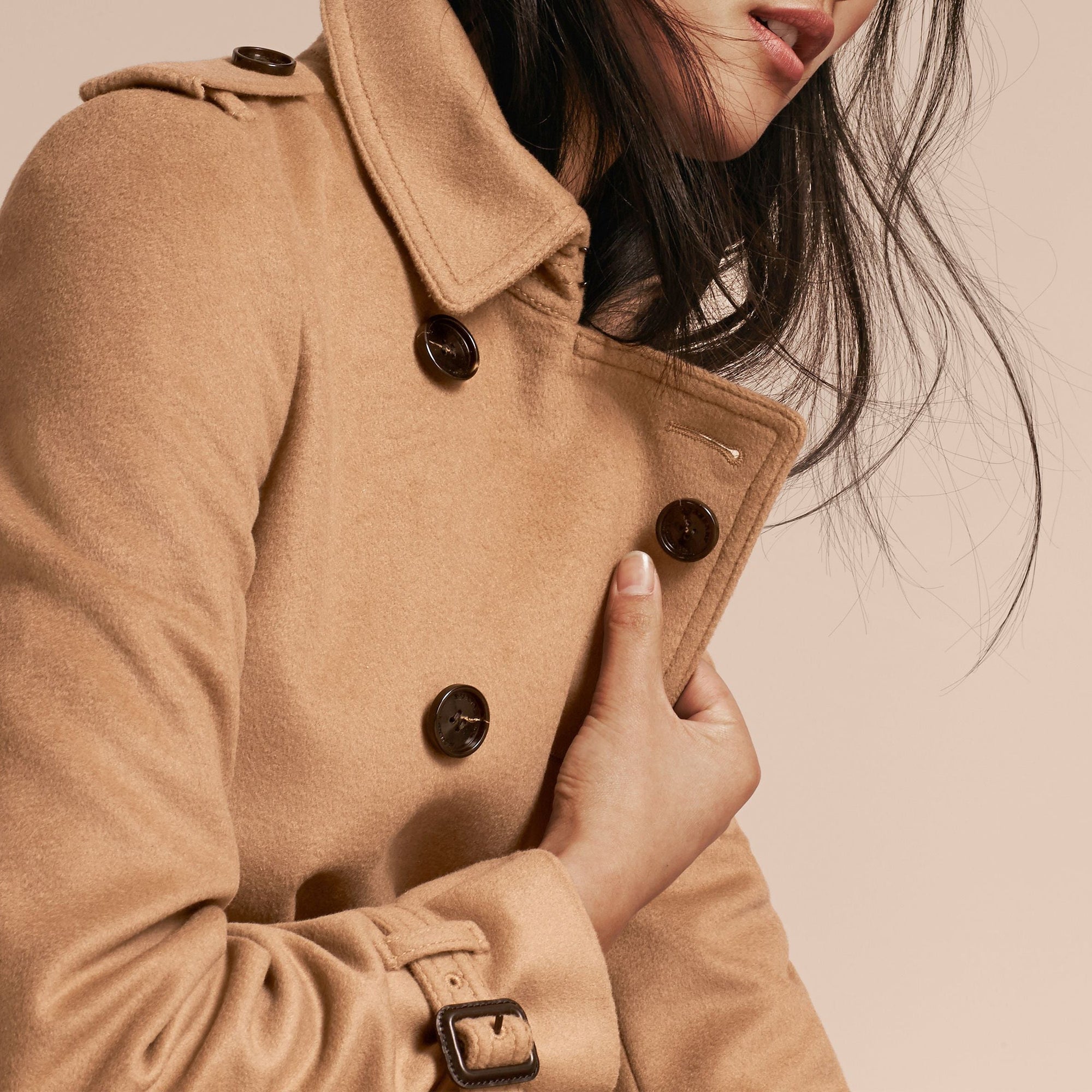 Trench-coat en laine et cachemire - Camel