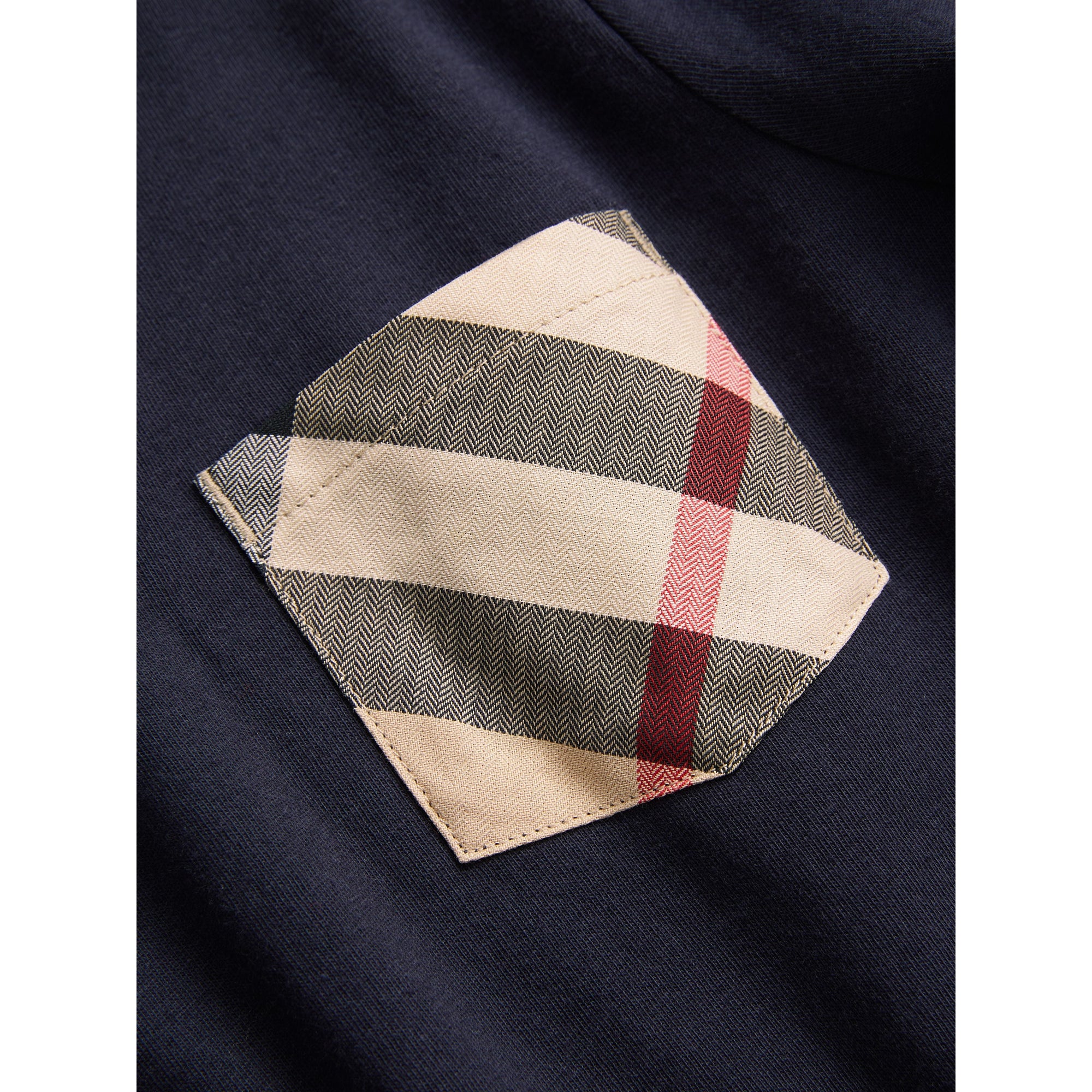 T-shirt à manches longues à motif check - True Navy