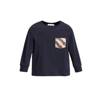 T-shirt à manches longues à motif check - True Navy