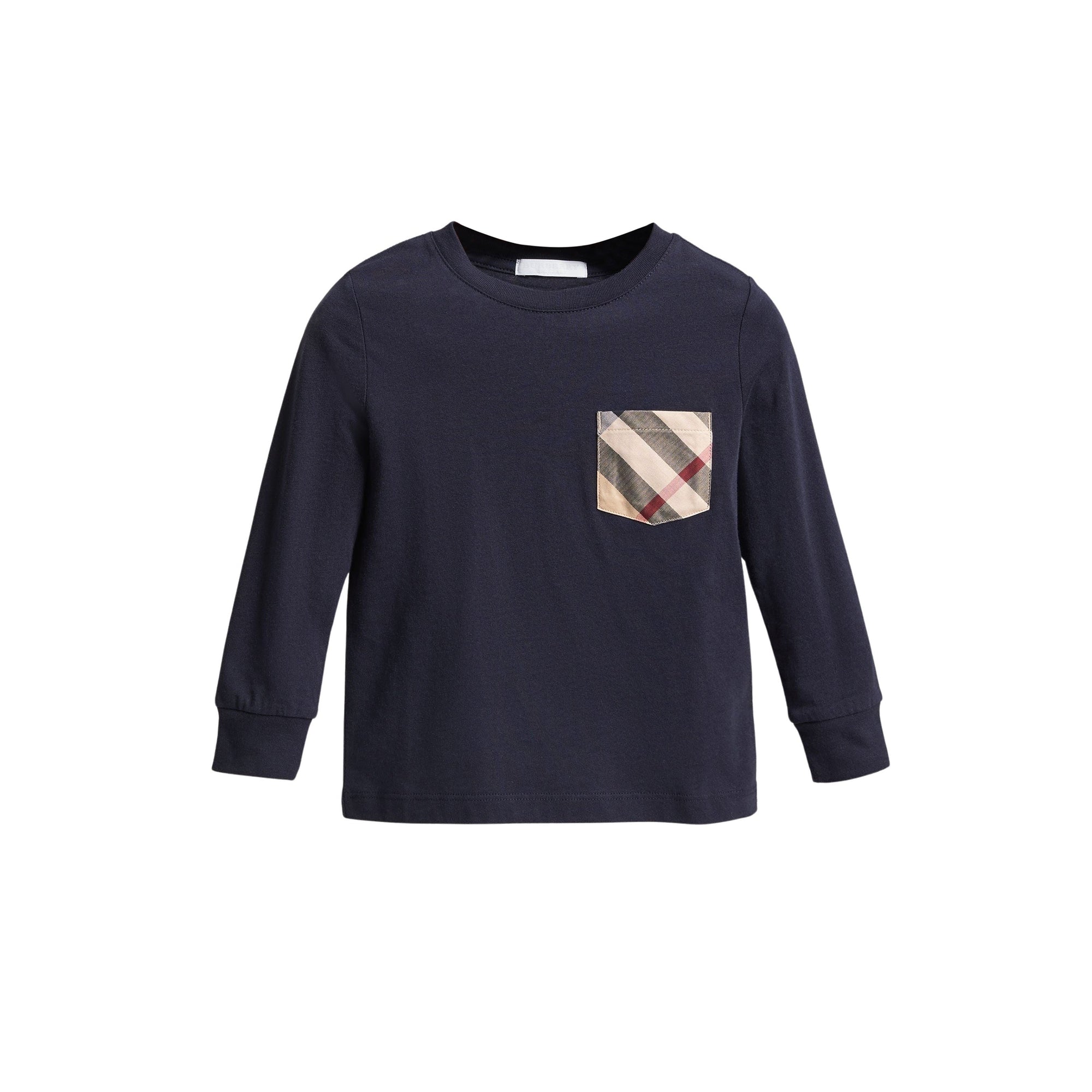 T-shirt à manches longues à motif check - True Navy