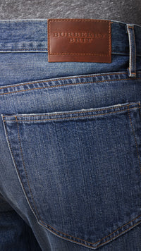 Jean délavé à coupe droit - Dark Indigo