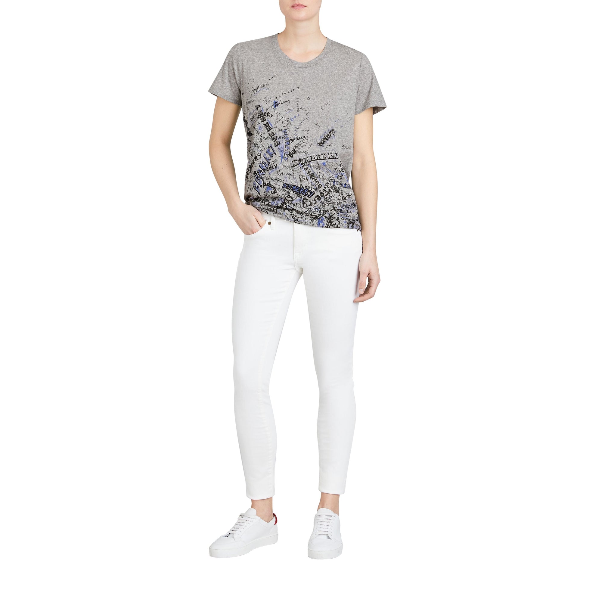 Jean skinny à taille basse - White