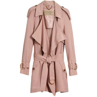 Veste trench portefeuille en soie - Ash Rose