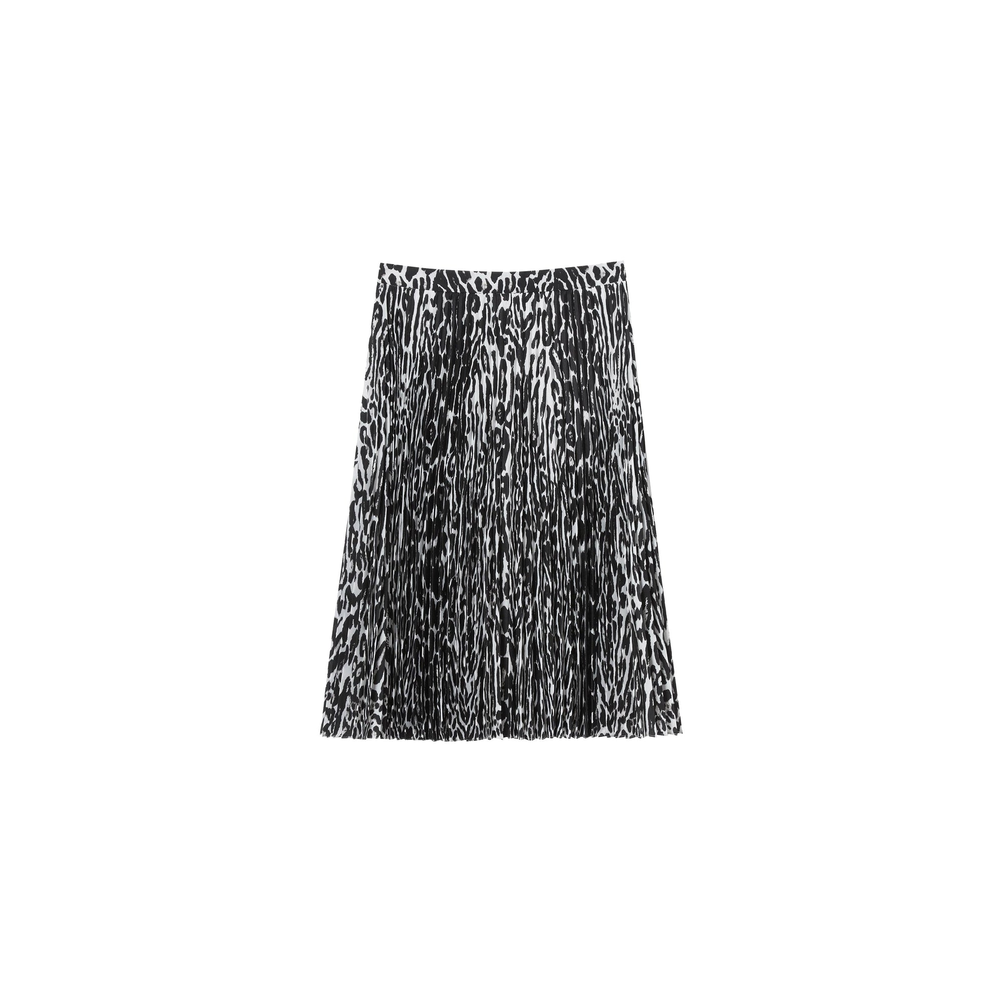 Jupe plissée à imprimé léopard - Black