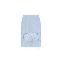 Jupe crayon en toile de laine avec découpe - Pale Blue
