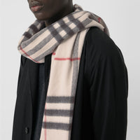 Écharpe en cachemire à motif check classique - Stone Check