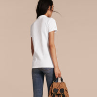 Polo en piqué de coton - White