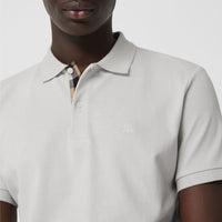 Polo en piqué de coton à motif check - White