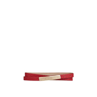 Bracelet à plusieurs tours en cuir grainé - Military Red