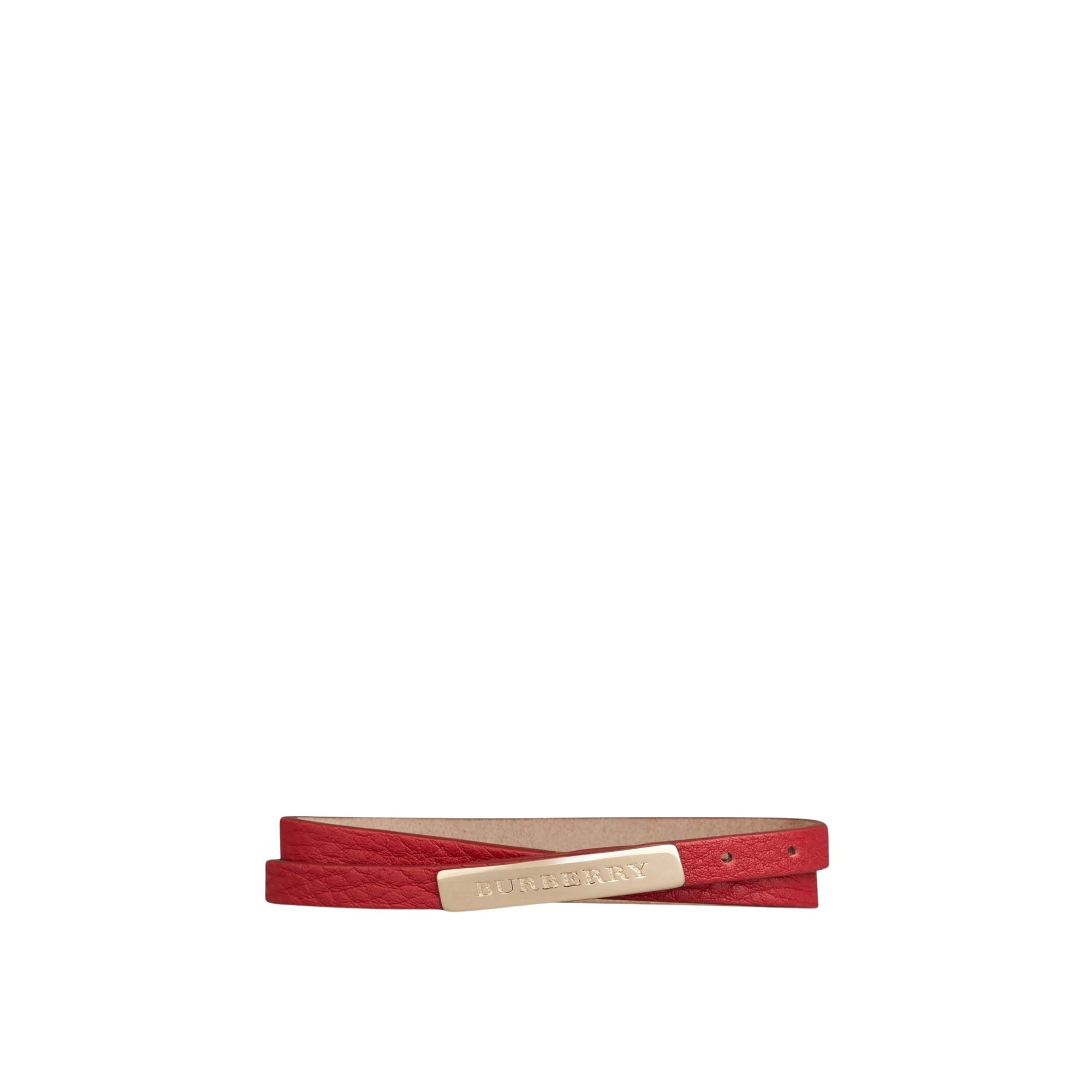 Bracelet à plusieurs tours en cuir grainé - Military Red