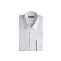 Chemise ajustée en coton extensible - White