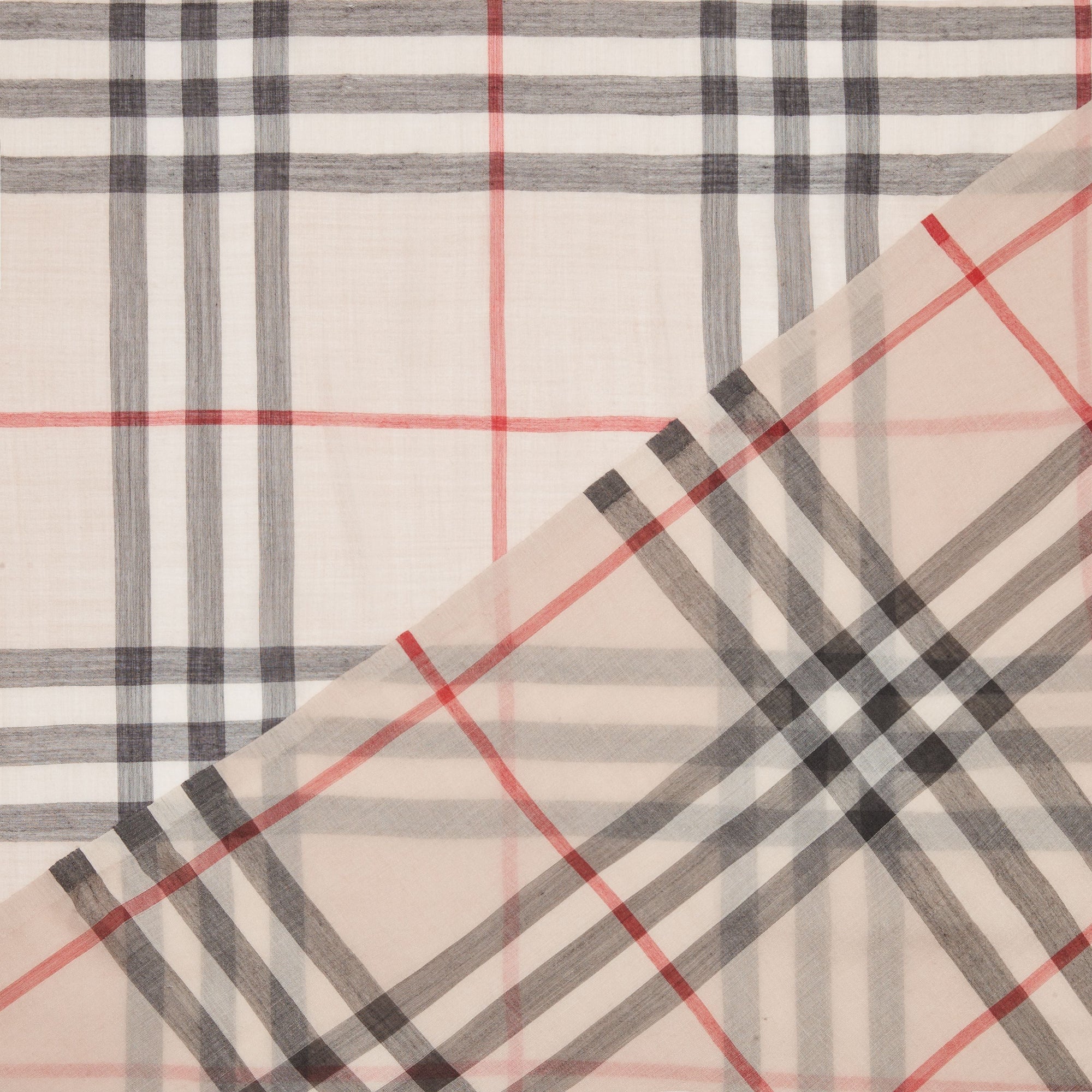 Foulard léger en laine et soie à motif check - Stone Check