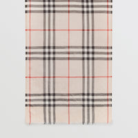 Foulard léger en laine et soie à motif check - Stone Check