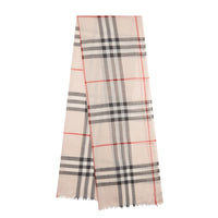 Foulard léger en laine et soie à motif check - Stone Check