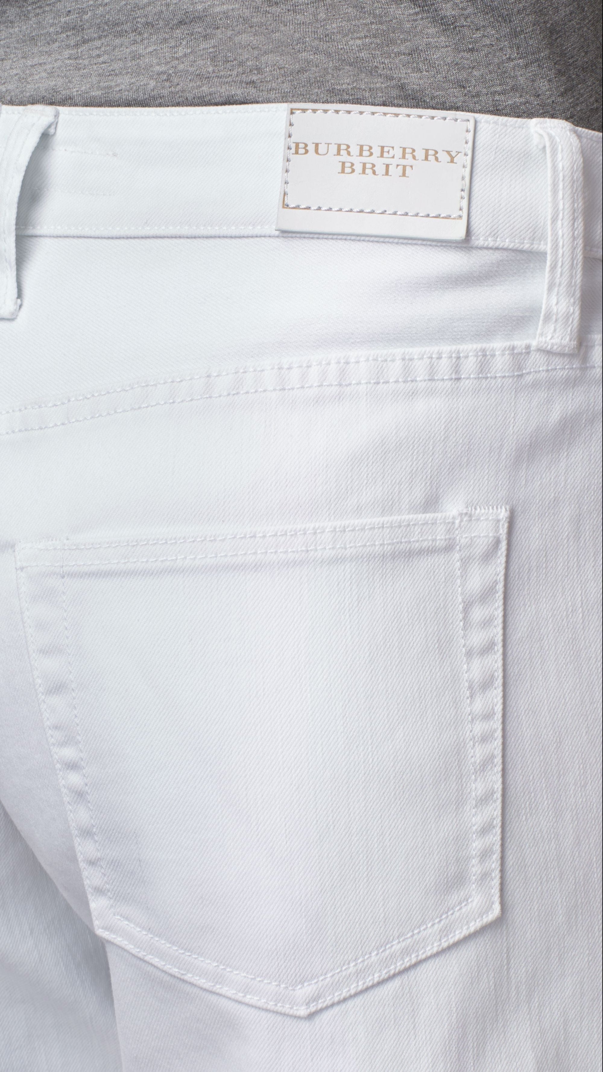 Short taille basse en denim - White
