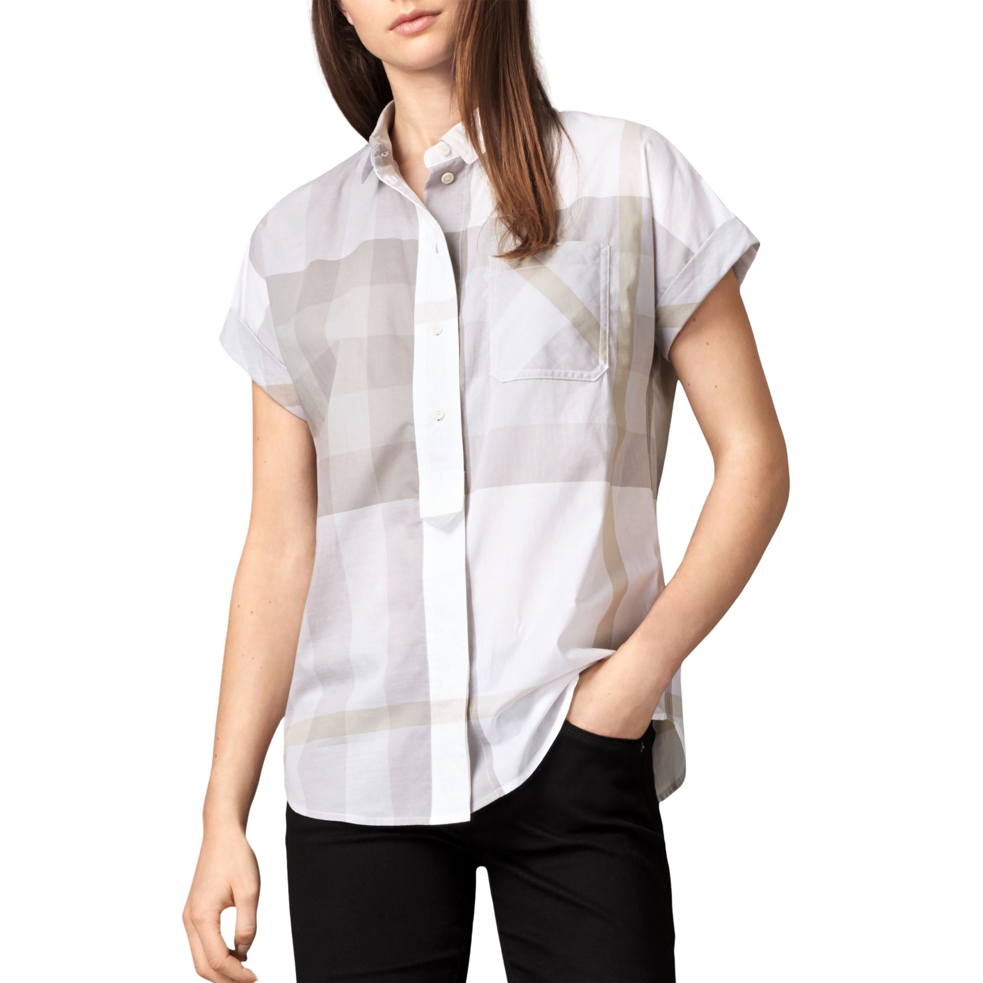 Chemise à motif Exploded check - Mineral Grey