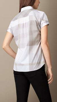 Chemise à motif Exploded check - Mineral Grey